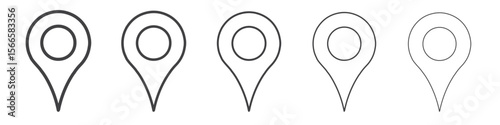 location icon flat thin illustration symbol