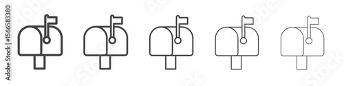mail box icon flat thin illustration symbol