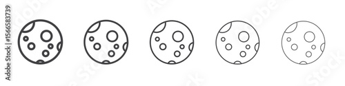moon icon flat thin illustration symbol