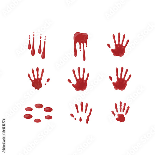 Blood hand print seamless pattern on white background red prints | Premium Vector
