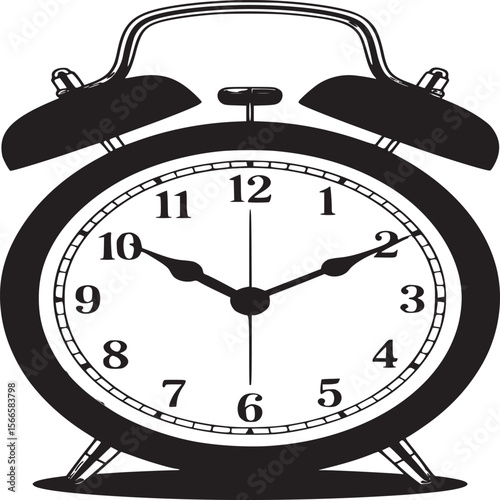 Alarm clock illustration vector graphic design time management wake up call reminder deadline morning schedule on transparent background