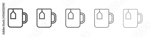 mug icon flat thin illustration symbol