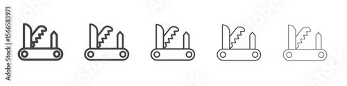 multi tool icon flat thin illustration symbol