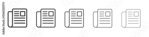 news paper icon flat thin illustration symbol