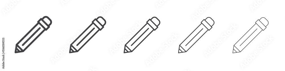 pencil icon flat thin illustration symbol