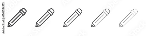 pencil icon flat thin illustration symbol