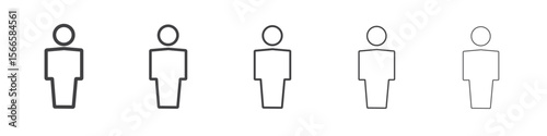 person icon flat thin illustration symbol