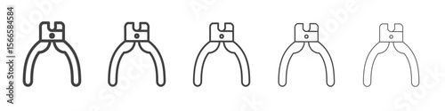 pet nail clipper icon flat thin illustration symbol