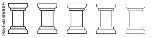 pillar icon flat thin illustration symbol