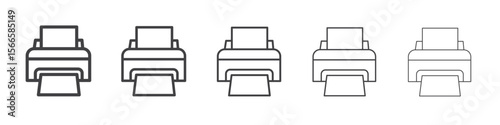 printer icon flat thin illustration symbol