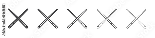 pool cue icon flat thin illustration symbol