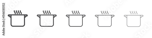 pot icon flat thin illustration symbol