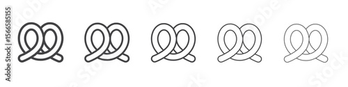 pretzel icon flat thin illustration symbol