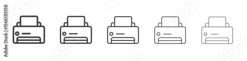 printer icon flat thin illustration symbol