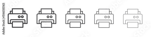 printer icon flat thin illustration symbol