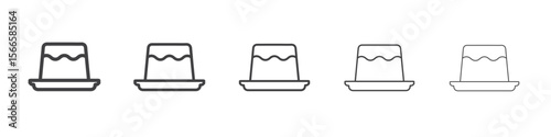 pudding icon flat thin illustration symbol