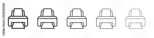printer icon flat thin illustration symbol