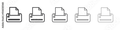 printer icon flat thin illustration symbol
