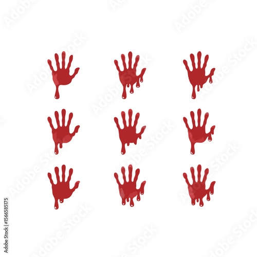 Blood hand print seamless pattern on white background red prints | Premium Vector
