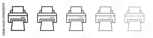 printer icon flat thin illustration symbol