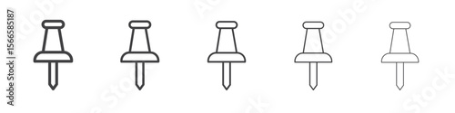 pushpin icon flat thin illustration symbol