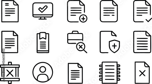 Document Icons A Collection of Line Art Graphics for Web and Print