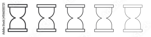 sand clock icon flat thin illustration symbol