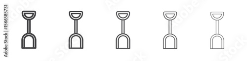 sand shovel icon flat thin illustration symbol
