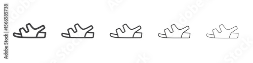 sandal icon flat thin illustration symbol