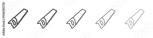 saw icon flat thin illustration symbol
