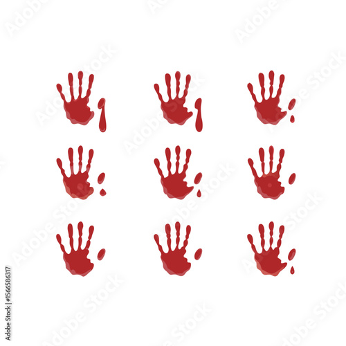 Blood hand print seamless pattern on white background red prints | Premium Vector
