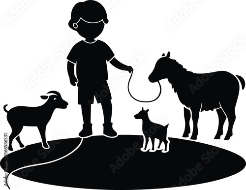 silhouette of a woman with dog
