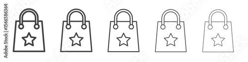 shopping bag icon flat thin illustration symbol