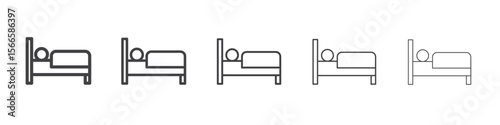 sleeping icon flat thin illustration symbol