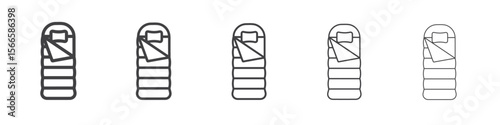 sleeping bag icon flat thin illustration symbol