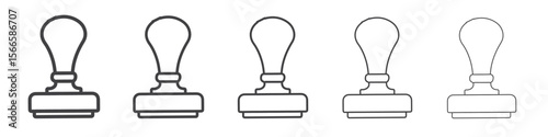 stamp icon flat thin illustration symbol