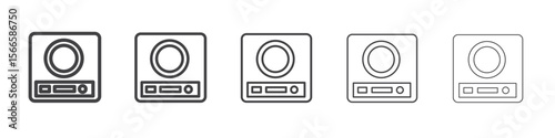 stove icon flat thin illustration symbol