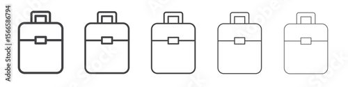 suitcase icon flat thin illustration symbol
