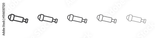 telescope icon flat thin illustration symbol