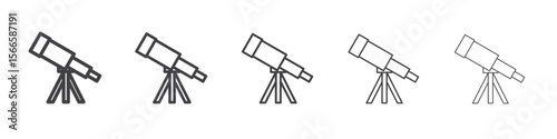 telescope icon flat thin illustration symbol