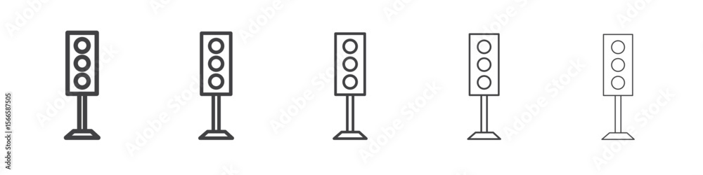 traffic light icon flat thin illustration symbol traffic light icon flat thin illustration symbol