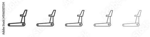 treadmill icon flat thin illustration symbol
