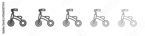 tricycle icon flat thin illustration symbol