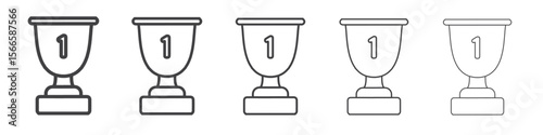 trophy icon flat thin illustration symbol