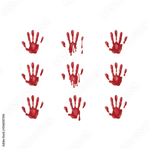 Blood hand print seamless pattern on white background red prints | Premium Vector
