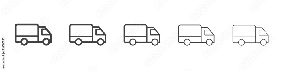 truck icon flat thin illustration symbol truck icon flat thin illustration symbol
