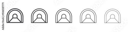tunnel icon flat thin illustration symbol