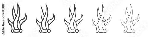 weed icon flat thin illustration symbol