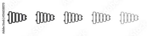 xylophone icon flat thin illustration symbol