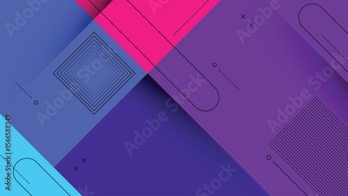 Abstract Background with Memphis Retro Style Element and Pastel Colorful